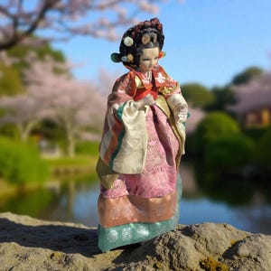 Vintage Japanese Artist Shinzenbi Ningyo Kenkyusho Hand Made Traditional Doll 1950s, Traditional Doll Japan,  Asian Decorative Doll, Gift