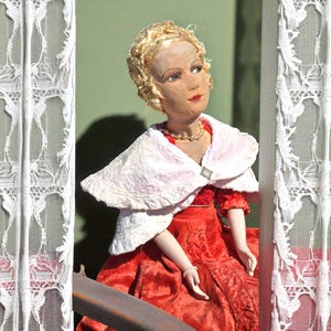 Antique Rare Large French Boudoir Doll 32” Poupée De Salon Ancienne Hand Painted Face , Art Deco Doll, 1920s Doll ,Period Costume Doll