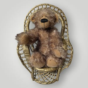 Urso de pelúcia vintage Mohair Artist &quot;RUDI&quot; estilo vintage desgastado feito à mão, novo, 12 pol. com roupas de malha à mão, presente perfeito, itens colecionáveis