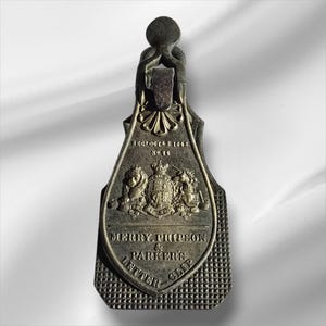 Antiguo clip para cartas de latón de Merry Phipson & Parker, registrado el 3 de octubre de 1843, n.º 24, artículo coleccionable, raro, clip para cartas victoriano, regalo antiguo