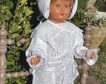 Vintage French 25in Hard Plastic Doll Bté SGDG France No. 62 (c. 1940s-1950s) - Israel