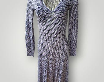 Vintage Luxury Jersey Fabric James Lakeland Fitted Dress For Woman
