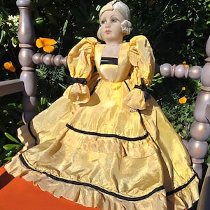 Antique Rare French Boudoir Doll 16” Poupée De Salon Ancienne Hand Painted Face, rare doll ,collectible doll, french poupée de salon