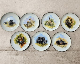 Collection of 7 Wedgewood Bone China Collector's Plates by David Shepherd