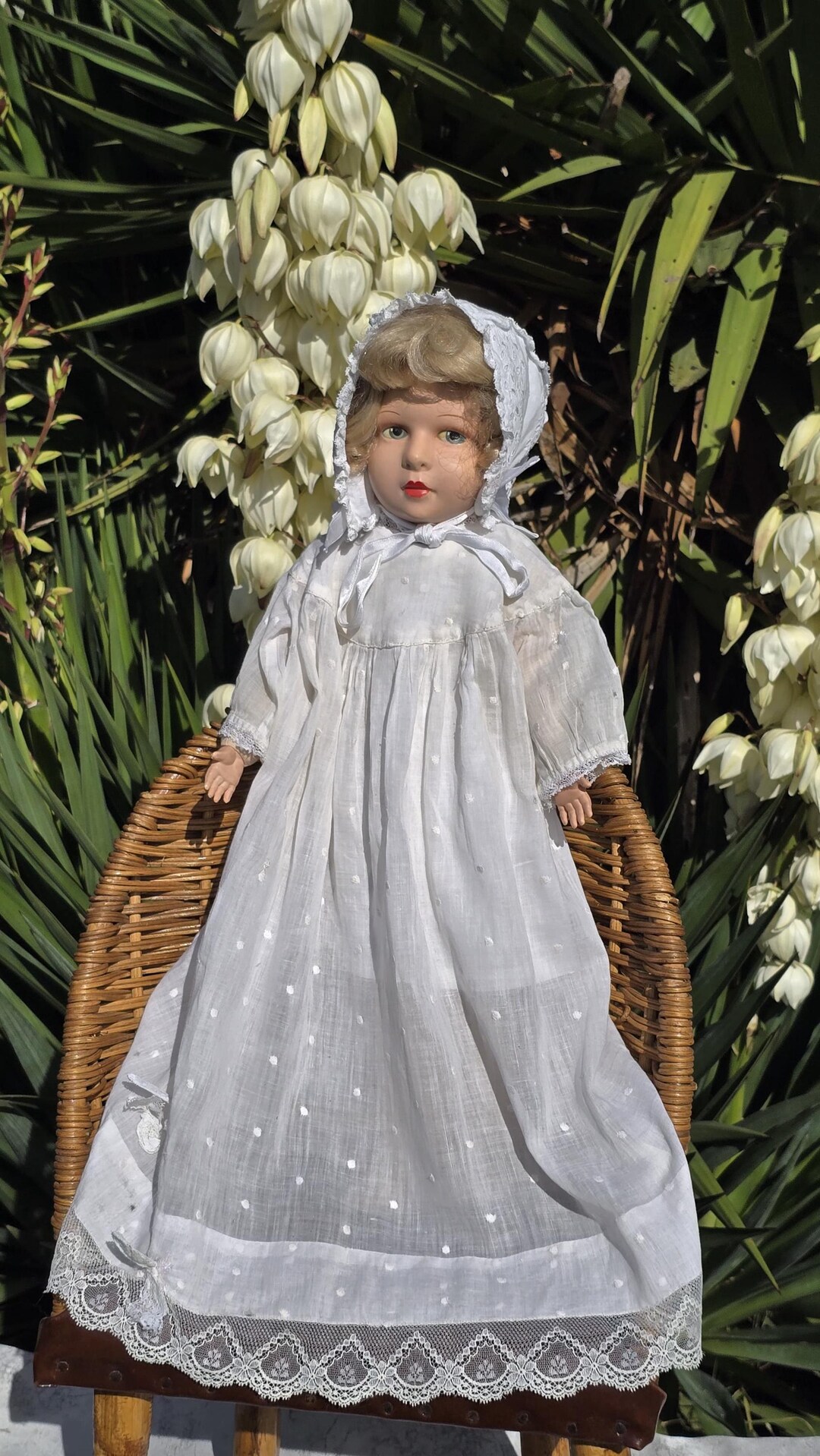 Poupée ancienne: Belle Raynal feutre (feutrine) 50 cm années
