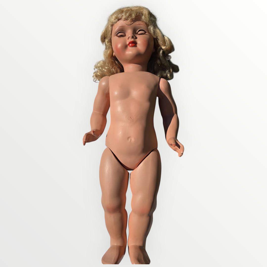 Poupée Ancienne Bella 31 Cm – Rhodoid, Fabrication Française Années 1950