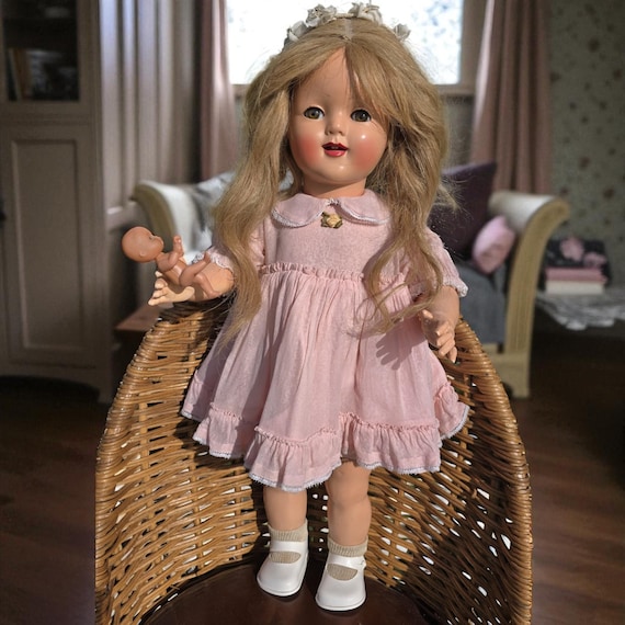 Poupée Vintage Raving Beauty (Artisan) Des Années 50, Rhodoïd, 48 Cm