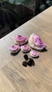 Mushroom Pins/Shelf fungi, pink/beige 'Fairycore' (Set of 5) 