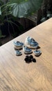 Mushroom Pins/Shelf fungi, blue/beige 'Goblincore' (Set of 5) 