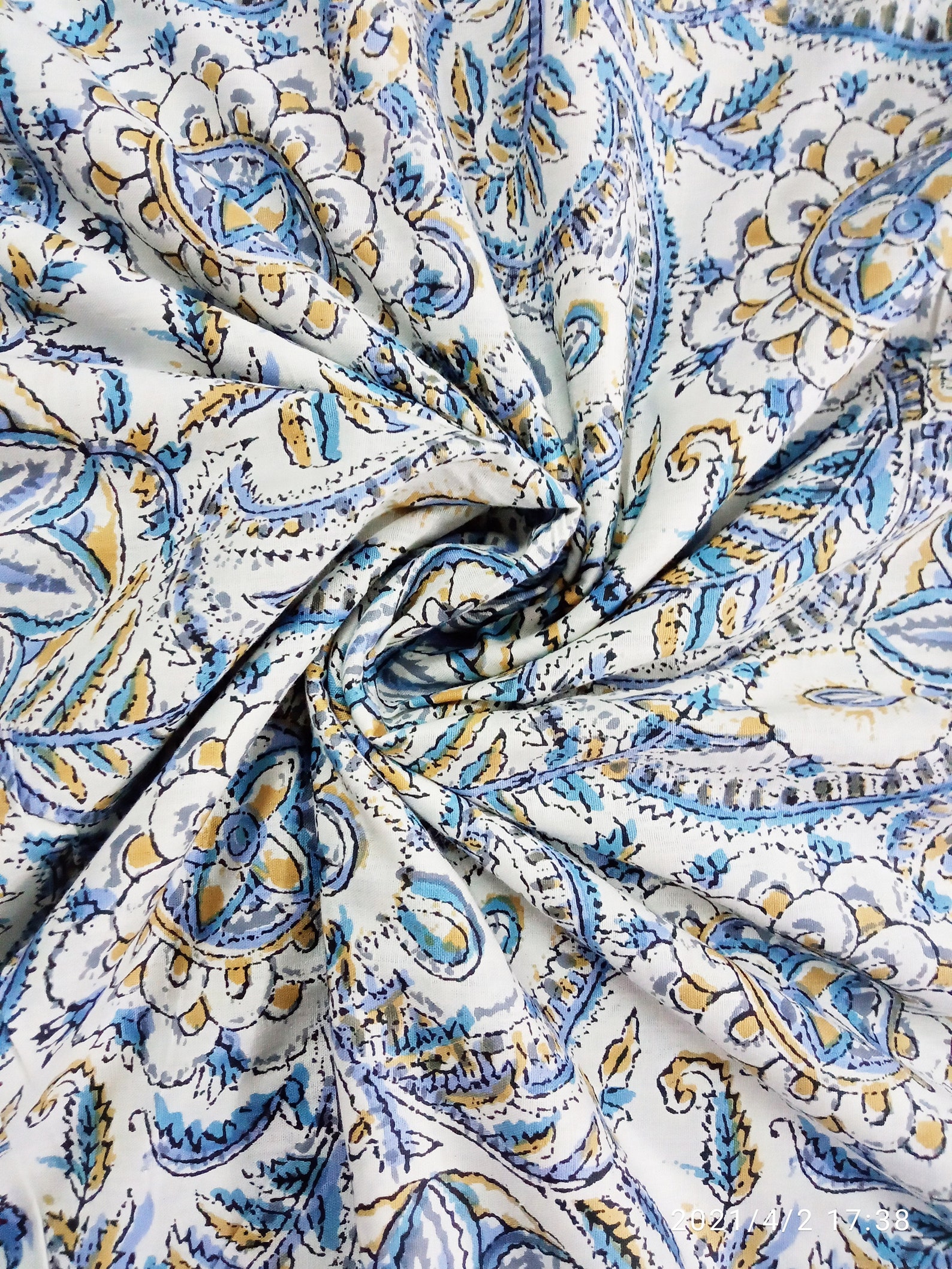 100 Baumwolle Floral Print Stoff Hand Block Druck Stoff Etsy