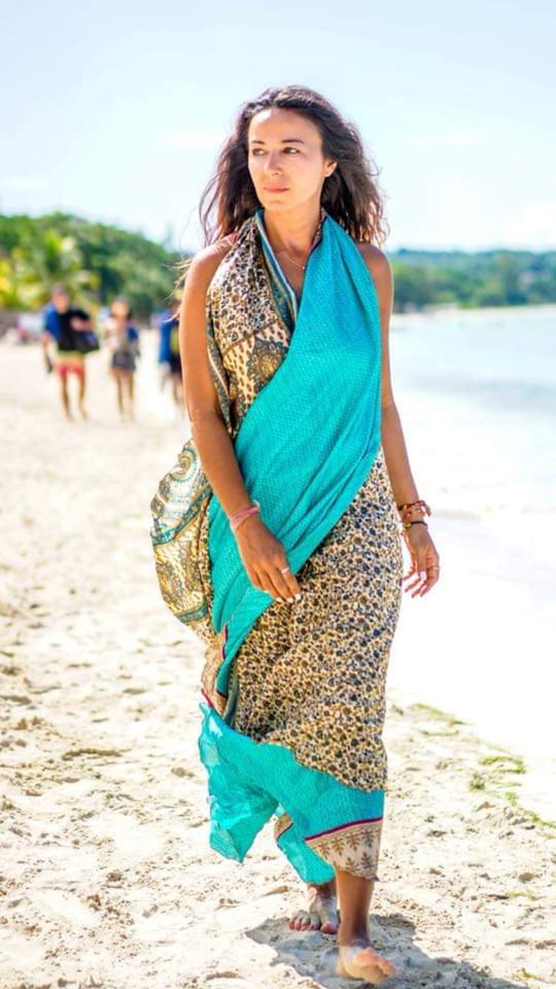 lot of Silk Saree Wrap Skirts for women skirt Wrap skirt Bohemian Skirt Double Layer Skirt Boho Dress Beach Dress 100 ways to wear reversabl