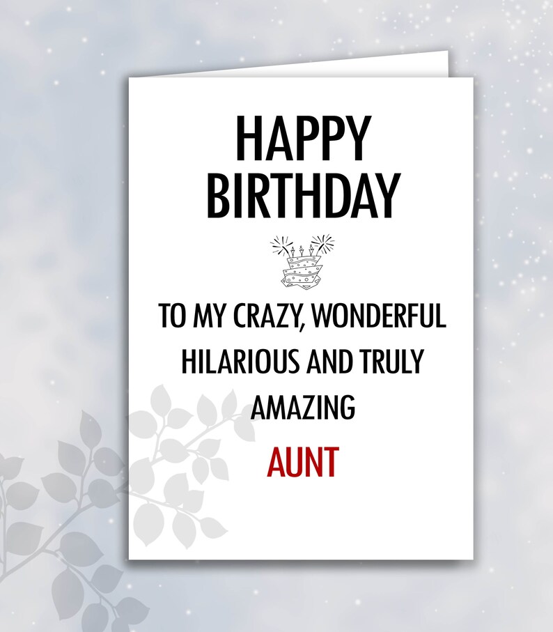printable birthday card happy birthday to my aunt card etsy