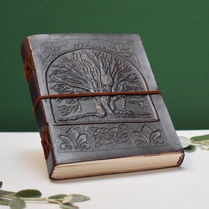 Tree of Life Journal, Hand bound Journal, Recycled Paper, Embossed Mandala Journal