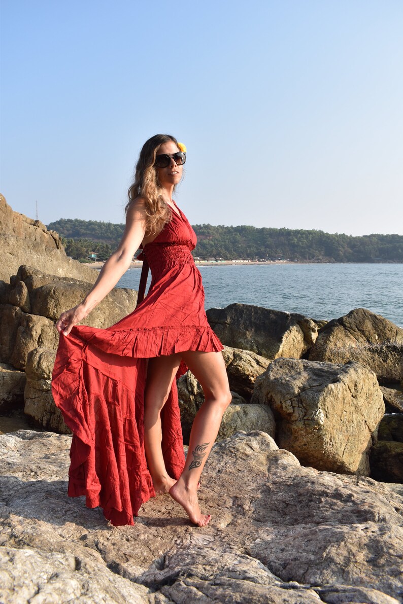 Flowy beach dress Comfy Maxi Dress Bohemian Beach Dress | Etsy