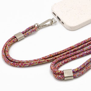 Universal cord with carabiner for the cell phone chain | Optional with patch for mobile phone case