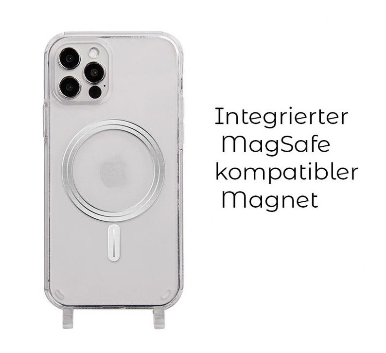 Hülle für Handykette TRANSPARENT für iPhone & Samsung Handyhülle mit Ösen wahlweise mit Magnet MagSafe kompatibel Bild 4
