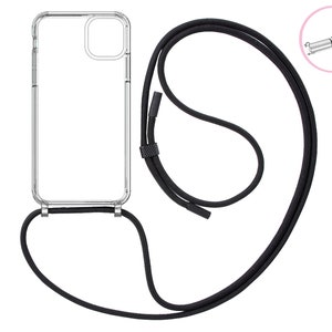 Hülle für Handykette TRANSPARENT für iPhone & Samsung Handyhülle mit Ösen wahlweise mit Magnet MagSafe kompatibel Bild 7