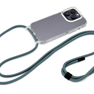 Handykette mit abnehmbarem Seil TRANSPARENT für iPhone und Samsung Handyhülle mit Ösen wahlweise mit Magnet MagSafe kompatibel Bild 6