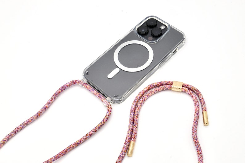 MagSafe hoesje voor mobiele telefoonketting TRANSPARENT voor iPhone & Samsung telefoonhoesje met oogjes Compatibel met magneet MagSafe afbeelding 8