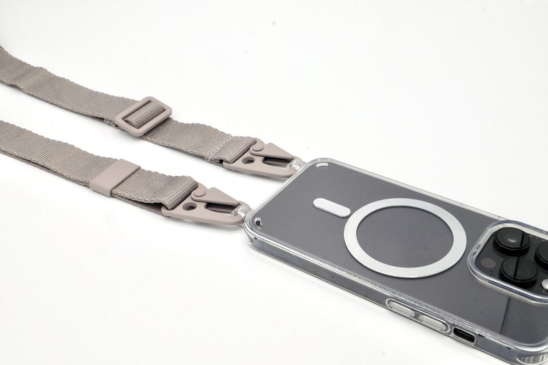 MagSafe hoesje voor mobiele telefoonketting TRANSPARENT voor iPhone & Samsung telefoonhoesje met oogjes Compatibel met magneet MagSafe afbeelding 4