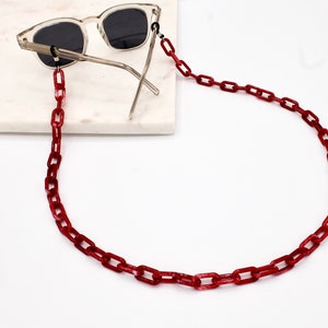 Glasses chain/mask holder size XS Black, Red, Clear, Grey, Sage Green, Beige, Colorful, Havana and Hazelnut glasses strap mask Rot