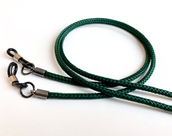 Glasses strap / mask holder DARK GREEN made of PPM rope 3 mm glasses chain mask