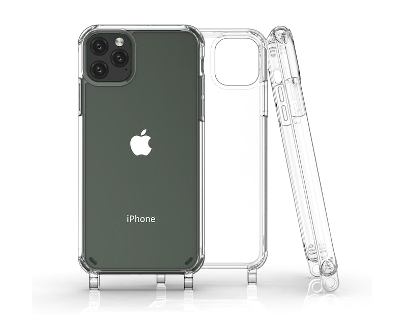 Hülle für Handykette TRANSPARENT für iPhone & Samsung Handyhülle mit Ösen wahlweise mit Magnet MagSafe kompatibel Ohne MagSafe