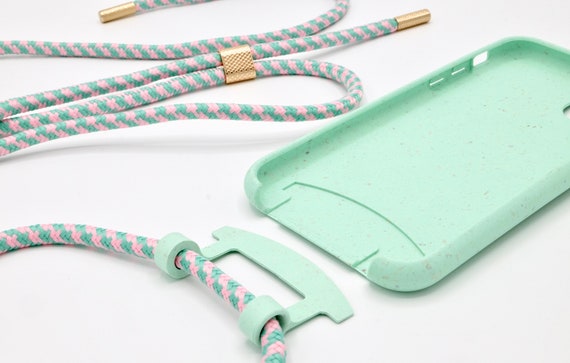 ORGANIC 2in1 Mobile Phone Case and Mobile Phone Chain MINT GREEN