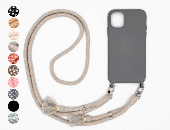 Cadena para teléfono móvil GRIS con cordón de algodón en 10 colores para  iPhone funda para teléfono móvil de silicona suave con ojales Estilo  algodón con mosquetón. -  México
