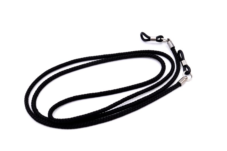 Glasses strap / mask holder BLACK made of PPM rope 3 mm glasses chain mask image 1