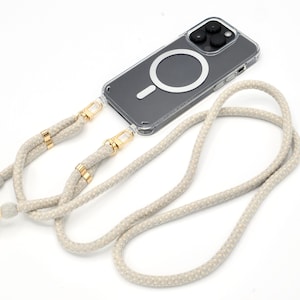 MagSafe hoesje voor mobiele telefoonketting TRANSPARENT voor iPhone & Samsung telefoonhoesje met oogjes Compatibel met magneet MagSafe afbeelding 6