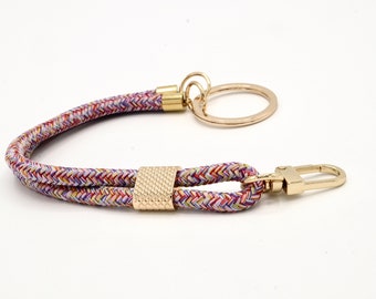 Keychain with carabiner | Rope lanyard | many colours