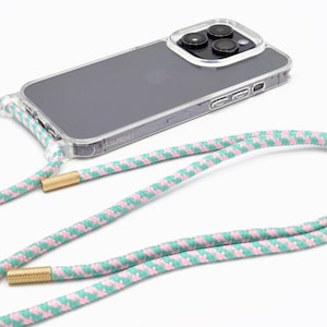 Handykette mit abnehmbarem Seil TRANSPARENT für iPhone und Samsung Handyhülle mit Ösen wahlweise mit Magnet MagSafe kompatibel Bild 10