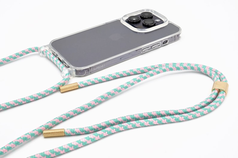 Handykette mit abnehmbarem Seil TRANSPARENT für iPhone und Samsung Handyhülle mit Ösen wahlweise mit Magnet MagSafe kompatibel Bild 10