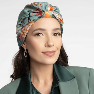 Schlaf Turban seide - die natürliche Haarpflege im Schlaf, Seidenturban, Türban Seiden, Schlafmütze Kopftuch,  Schlafturban, tokio blumen