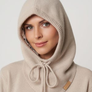 Sturmhaube mit Seidenfutter, Kaschmir-Sturmhaube, Vielseitige Kapuze & Halswärmer