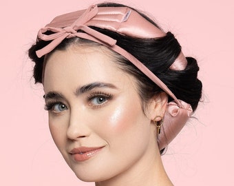 Lockenwickler Seide, Seiden-lockenwickler für Locken ohne Hitze, Damen Locken, mit 2 Seidenscrunchies, 100% Seide, rosa, ALMANIA