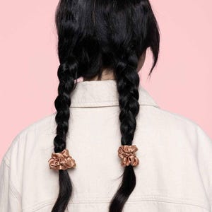Small Silk Scrunchie, Baby scrunchie, Thin Women’s Hair Tie, baby hair tie, 5 cm Wide, Small Hair Bands for Braids, 画像 3