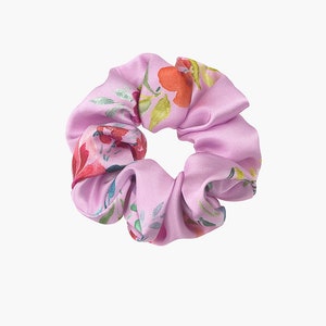 Seidenscrunchie, Damen Haargummi, Scrunchie Gummiband, 10 cm breit, glänzend, handgemacht, Haarschutz, Maulbeerseide, Anti-Spliss, Bild 5