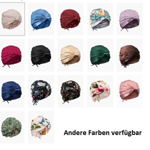 May include: A collection of 18 different colored and patterned turban-style swim caps. The text "Andere Farben verf&uuml;gbar" is displayed below the image.