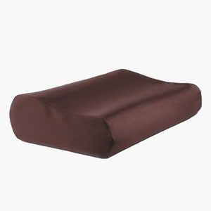 Seide Kissenbezug mit Reißverschluss für Memory Foam Kopfkissen, Cervical Kissenbezug, Orthopädisches Nackenstützkissen, braun