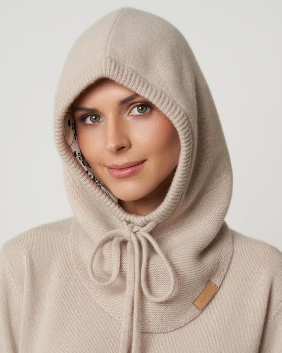 FETICO CASHMERE MIX BALACLAVAバラクラバ Cashmere Balaclava, Silk Lined Balaclava, Cashmere Hood, Winter