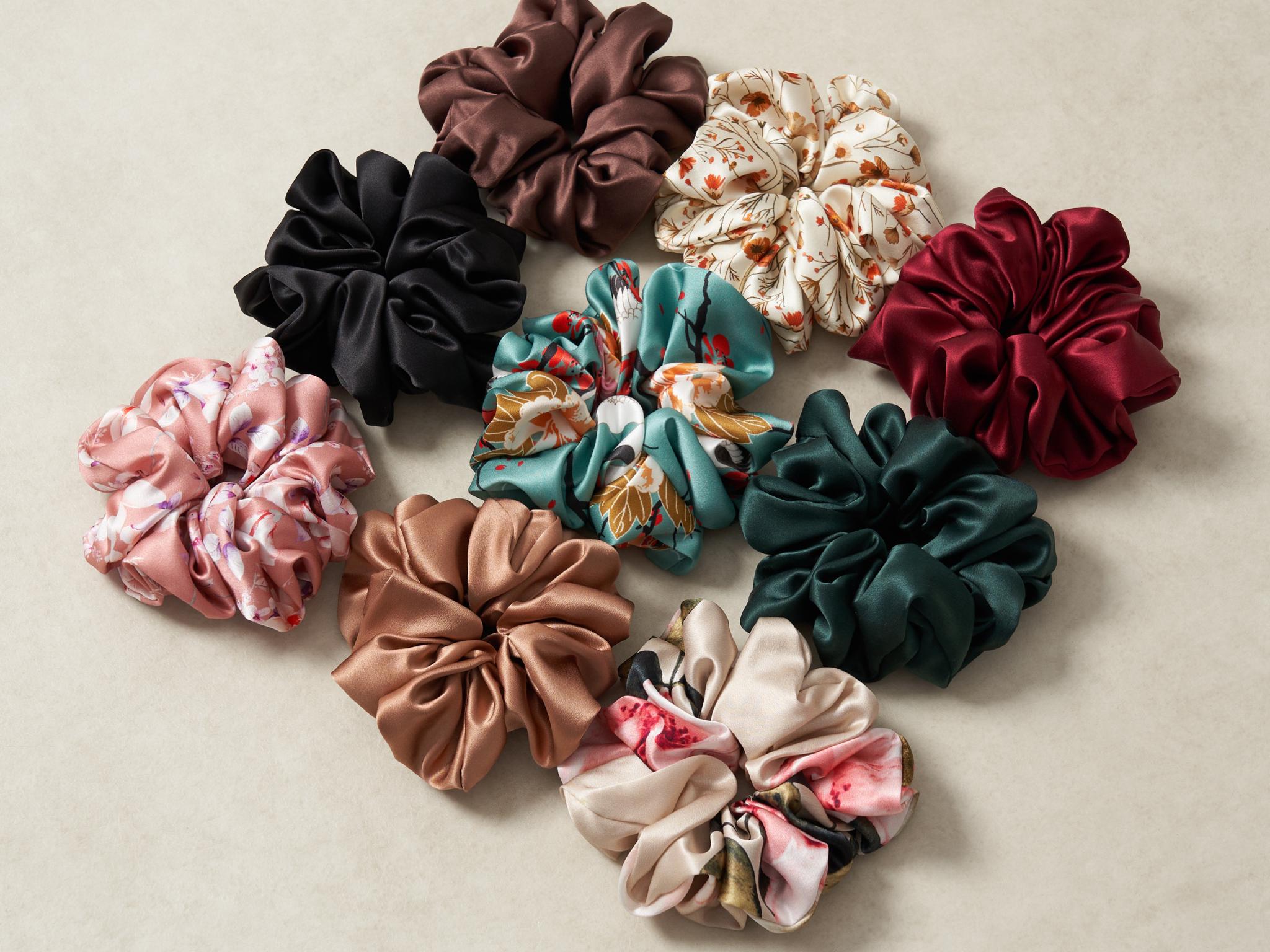 XXL Silk Scrunchie, Big Hair Scrunchies, 100% Mulberry Silk  display picture 3
