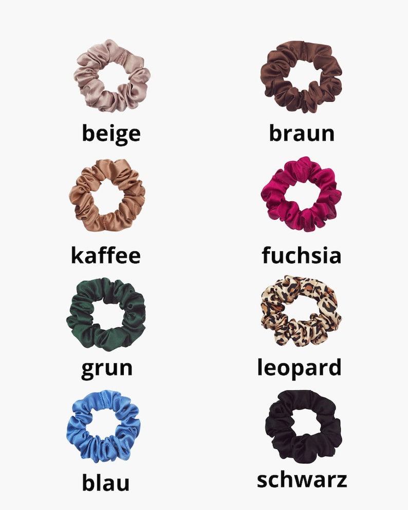 Small Silk Scrunchie, Baby scrunchie, Thin Women’s Hair Tie, baby hair tie, 5 cm Wide, Small Hair Bands for Braids, 画像 2