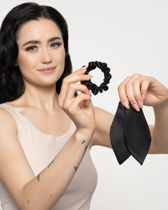Glaudmeiss Satin-Haarschleifen – 6 Stück, Weiches Band, Elastisch, Für Frauen & Mädchen