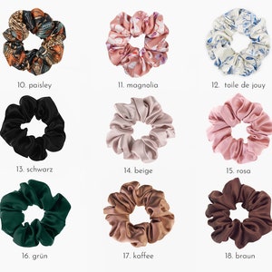 4 PREMIUM SILK SCRUNCHIES Aus 100% Maulbeerseide – 1 Cm Dicke, Sanft Gegen Haarbruch