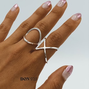 Sterling Silver X Ring, Minimalist Ring, Geometric Ring, Infinity Love Ring, Statement Ring, X Shaped Ring, XO Ring, Criss Cross Ring