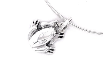 Sterling Silver Frog Pendant, Sterling Silver Frog Charm, Frog Jewelry, Lucky Charm, Sterling Silver Charm