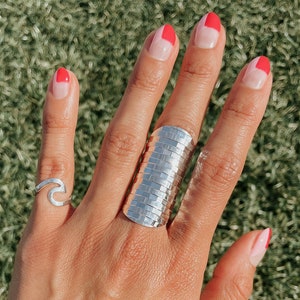 Sterling Silver Ring, Shield Ring, Disco Ring, Armor Ring, Chunky Silver Ring, Statement Ring, Boho Ring, Full Finger Ring, Unusual Ring