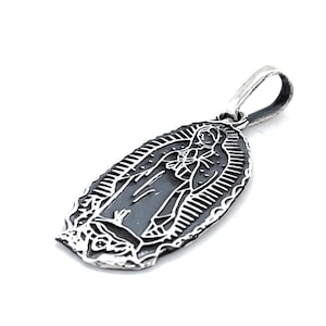 Sterling Silver Pendant, Guadalupe Pendant, Lady of Guadalupe Jewelry, Virgin of Guadalupe Pendant, Catholic Jewelry, Religious Jewelry